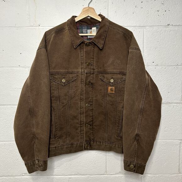 Vintage Carhartt Wool-Lined Trucker Jacket “Chestnut”